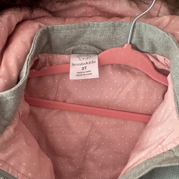 Koala Kids Gray and Pink Polka Dot Jacket - Picture 2 of 2